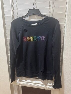 Barry's Black Rainbow 🌈 Crewneck Sweatshirt with Rainbow Logo size small